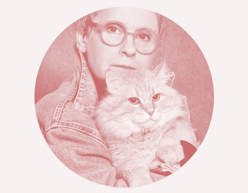 Autoportrait monochrome avec mon chat Autoportrait monochrome avec mon chat